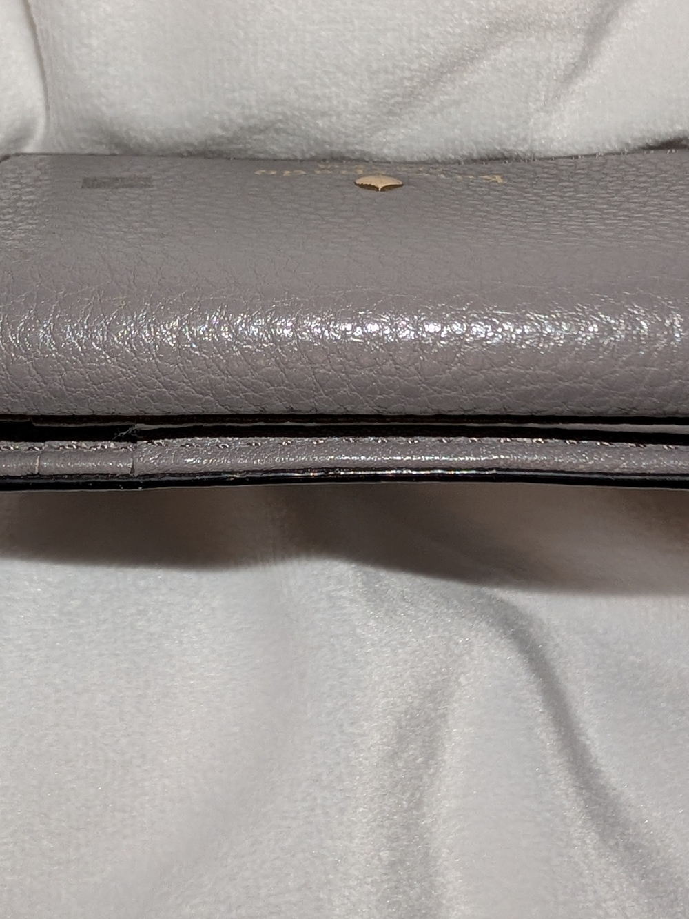 Kate Spade Jackson Street Jada Pebbled Leather Compact Wallet in Taupe Gray GUC - Picture 9 of 11